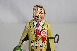 Rare Vintage Marx Tin Litho Wind Up The Butter and Egg Man Works EX Must L@@K