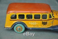 Rare Vintage Peacock Brand Windup Car / Bus Tin Toy, japan