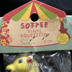 Rare Vintage Sanitoy NOS Giraffe Squeaky Toy Turning Head Made in Japan 4