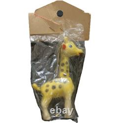 Rare Vintage Sanitoy NOS Giraffe Squeaky Toy Turning Head Made in Japan 4