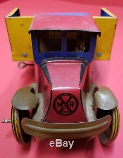 Rare Vintage Tin Litho Wind-up Marx Universal Transfer Mack Flatbed Stake Truck