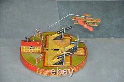 Rare Vintage Wind Up C. K Japan Pre-War Coastal Defence Military Litho Tin Toy
