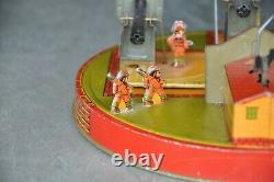 Rare Vintage Wind Up C. K Japan Pre-War Coastal Defence Military Litho Tin Toy