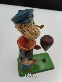 Rare Vintage Wind Up Popeye With Punching Bag 1932 Chein & Co NO RESERVE