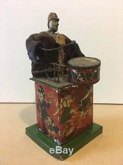 Rare Vintage tin litho DRUMMER boy wind up toy BETTY BOOP Mickey Mouse chaplin