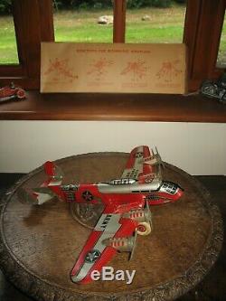 Rare toy MARX FLYING FORTRESS PLANE BOXED TIN AIRCRAFT WIND UP VINTAGE TINPLATE