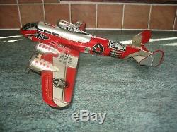 Rare toy MARX FLYING FORTRESS PLANE BOXED TIN AIRCRAFT WIND UP VINTAGE TINPLATE