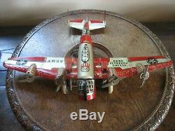 Rare toy MARX FLYING FORTRESS PLANE BOXED TIN AIRCRAFT WIND UP VINTAGE TINPLATE