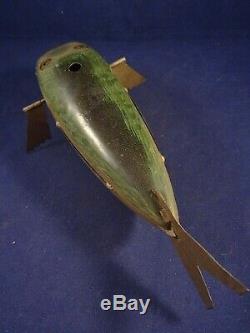 Rare vintage tin litho wind-up toy Fish Tuna Whale 1900 probably BING