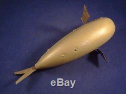 Rare vintage tin litho wind-up toy Fish Tuna Whale 1900 probably BING