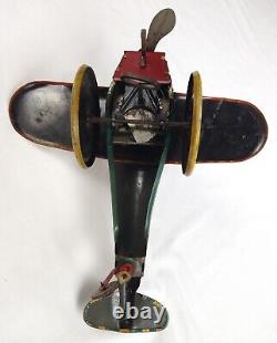 SCARCE 1930's Popeye The Pilot Marx WORKING Plane Tin Wind-Up Vintage Toy