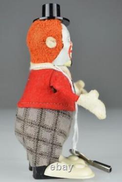 SCHUCO JUGGLING CLOWN WIND-UP TOY GERMANY c1950's 4 1/2 WORKING NO BALLS