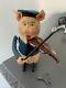 SCHUCO RARE Vintage 4.5 Wind Up Toy Pig Made Germany VIOLIN Works Great WithKey