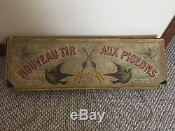 SF Paris SGBD Brevete Pigeon Hunting Antique Toy Wind Up Game 1900 RARE LARGE