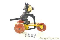 S. G. Gunthermann Tin Lithographed Windup Felix the Cat on Scooter