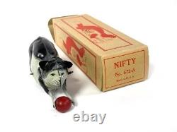 S. Gunthermann Nifty Toys Tin Lithographed Windup No. 572-A Playing Cat in Box