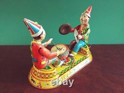 Scarce 1950's NBN Hausmann Tin Wind-up Musical Circus Clowns Tinplate with Or. Box