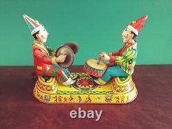 Scarce 1950's NBN Hausmann Tin Wind-up Musical Circus Clowns Tinplate with Or. Box