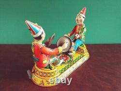 Scarce 1950's NBN Hausmann Tin Wind-up Musical Circus Clowns Tinplate with Or. Box