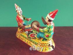 Scarce 1950's NBN Hausmann Tin Wind-up Musical Circus Clowns Tinplate with Or. Box