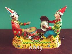 Scarce 1950's NBN Hausmann Tin Wind-up Musical Circus Clowns Tinplate with Or. Box