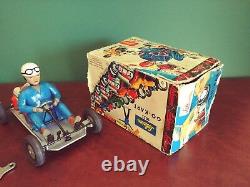 Scarce 1960's Schuco 1055 Tin Wind-up Go Kart with Or. Box