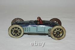 Scarce SG Gunthermann German Tin Wind Up Racing Toy Race Car withDriver Works L@@K