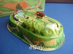 Scarce US Zone ERCO Erdel Nr. 500 Tin Wind-up Scenic Railway Train with Or. Box