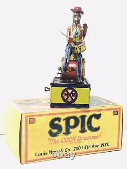 Scarce Vintage Marx, SPIC The Coon Drummer with Box