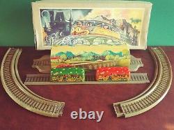Scarce c. 1948 Technofix 246 Tin Wind-up Halloween Ghost Train Track with Or. Box