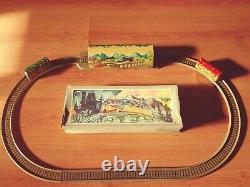 Scarce c. 1948 Technofix 246 Tin Wind-up Halloween Ghost Train Track with Or. Box