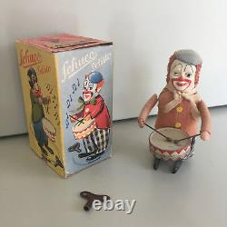 Schuco Solisto Wind-up Drumming Clown With Original Box & Key. Fully Working