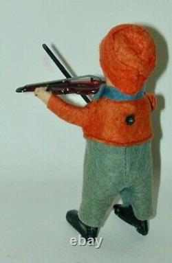 Schuco Wind-Up Bavarian Boy Playing Violin 1920s Working Excellent Condition