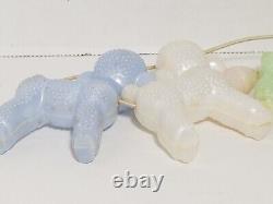 Set Of 5 Vintage Hard Plastic Lambs On String Baby Rattle Toy Sheep Pull Toy