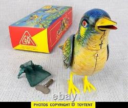 Singing Bird mechanical wind-up toy Kohler Germany. SEE MOVIE