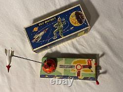 Sky Rocket Tin Wind Up W Germany 1950s Space Toy K-82