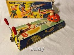 Sky Rocket Tin Wind Up W Germany 1950s Space Toy K-82