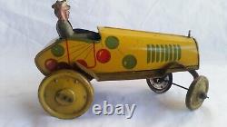 Strauss Krazy Kar, Antique Tin Windup Toy From 1920s