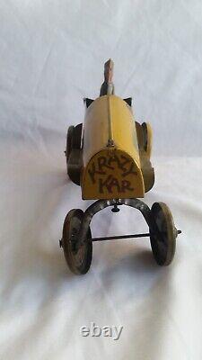 Strauss Krazy Kar, Antique Tin Windup Toy From 1920s