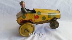 Strauss Krazy Kar, Antique Tin Windup Toy From 1920s