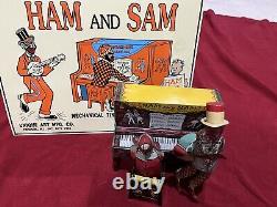 Strauss Tin Litho Windup Ham & Sam Piano And Sign. Dixie Blues