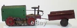 Structo 1920s Crawler Tractor & Trailer