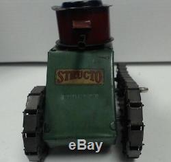 Structo Whippet WWI Tank Clockwork 1920s pressed steel wind up toy WORKS