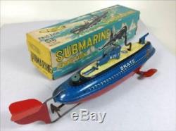 Submarine Tin Toy Showa Retro Friction moving Vintage Figure Toy EMS F / S