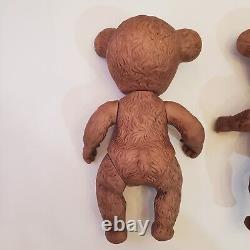 Sun Rubber Co Sunny the Bear 9 Fully Jointed Porcelain Bisque Brown Lot of 2