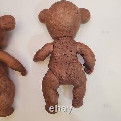 Sun Rubber Co Sunny the Bear 9 Fully Jointed Porcelain Bisque Brown Lot of 2