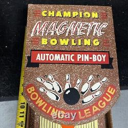 Super vintage championship Magnetic Bowling Game. Automatic PIN Boy 4' Long