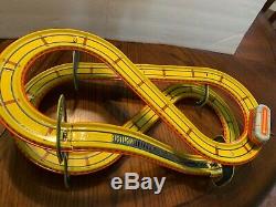 TECHNOFIX TOBOGGAN West Germany Tin Track with Wind Up Trolley Very Nice