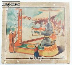 TIN TOY ELEPHANT JUGGLING 1950s NBN Clockwork Wind-Up Vintage Western Germany