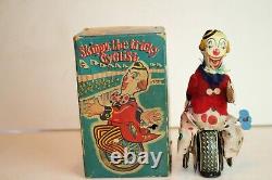 TPS Toys, 1950's Skippy The Tricky Cyclist Windup with Box, Original